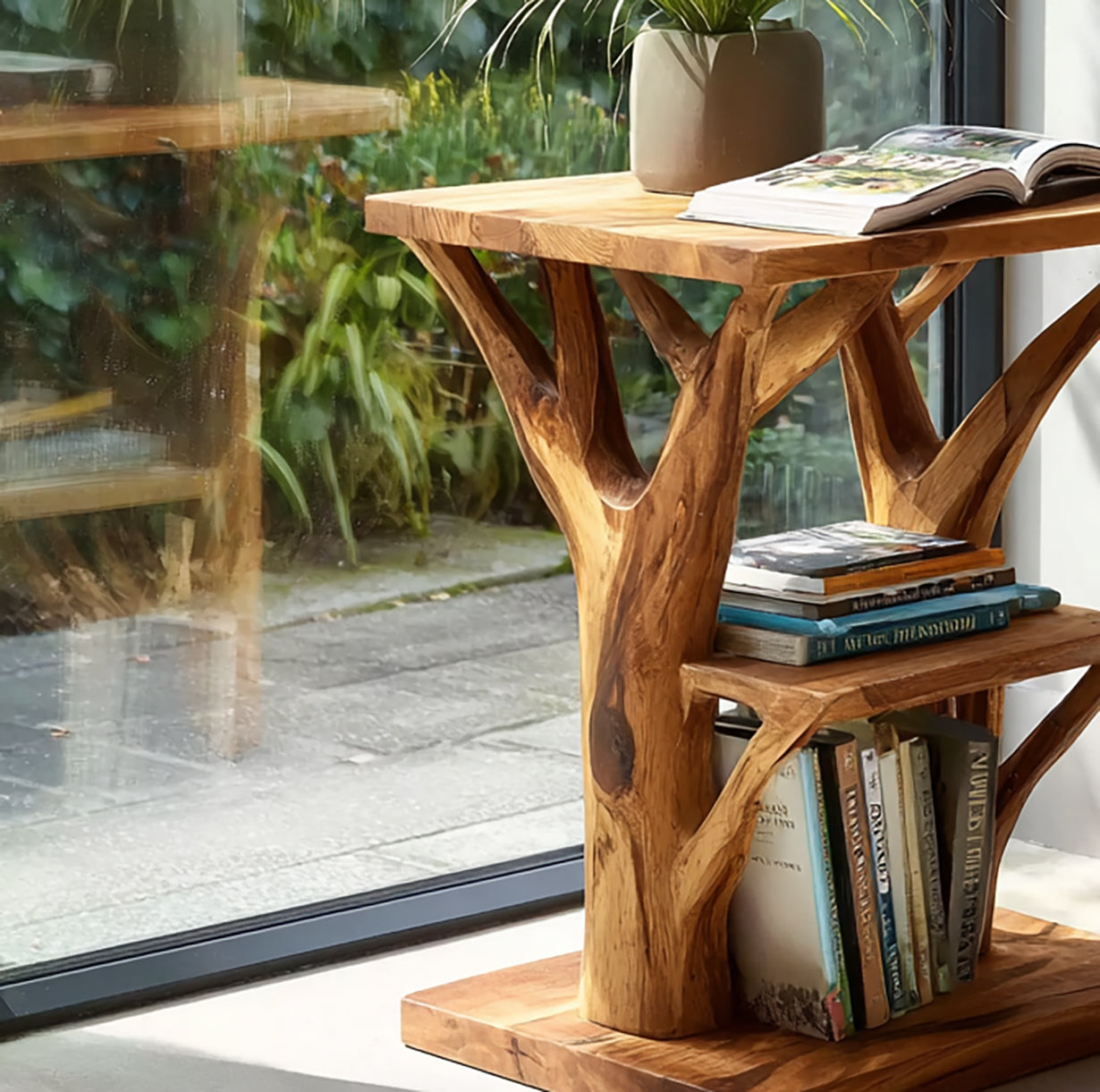 Table d’Appoint Ronde Bois Massif Live Edge – Style Farmhouse