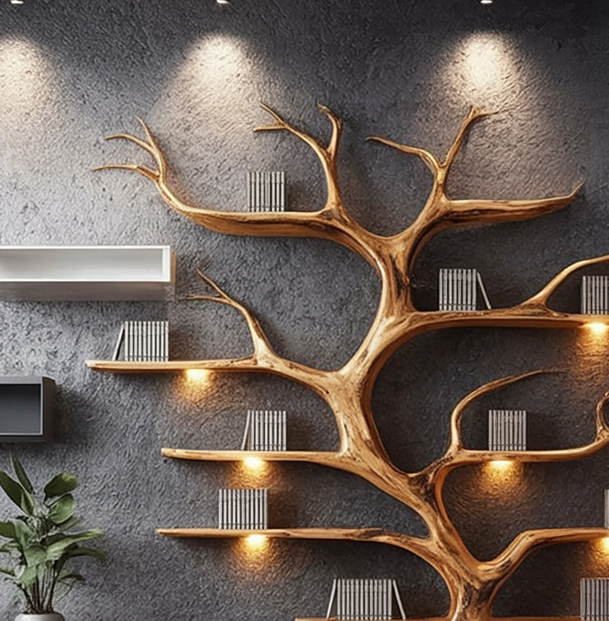 Étagère Murale Flottante Branche d’Arbre Rustique en Bois Flotté