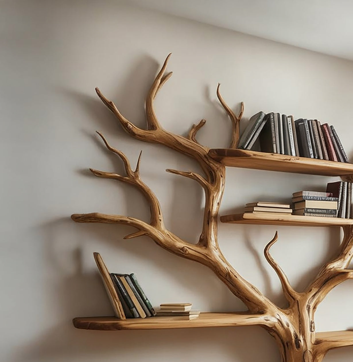 Étagère Murale Flottante Branche d’Arbre Sur Mesure Bois