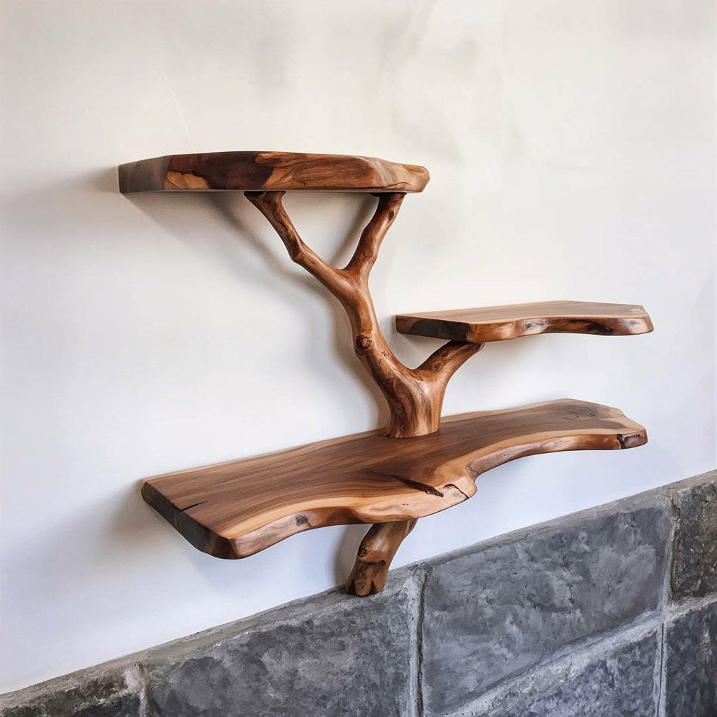 Étagère Flottante en Branche d’Arbre – Décoration Murale en Bois Flotté