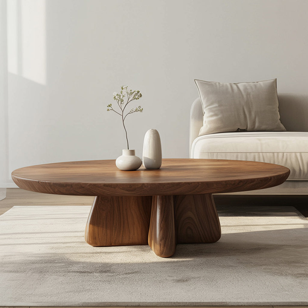 Table Basse Organique en Bois Massif Live Edge Artisanale