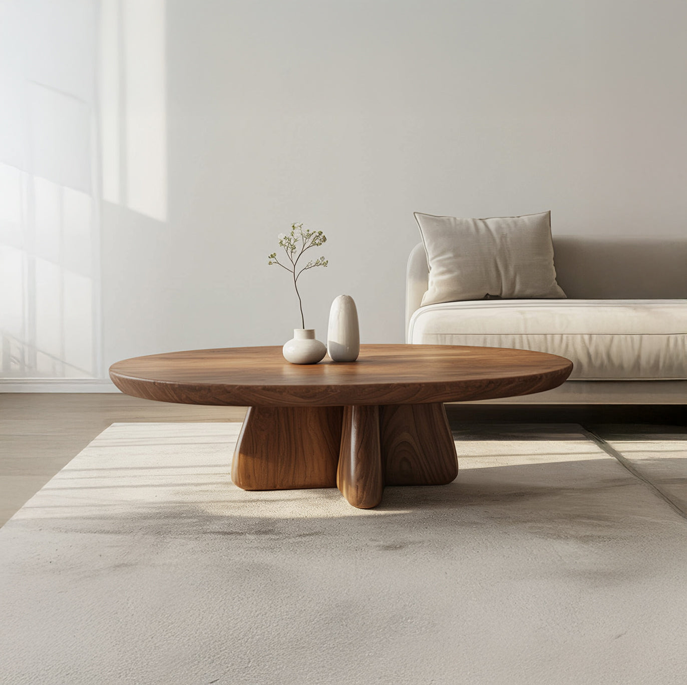 Table Basse Organique en Bois Massif Live Edge Artisanale