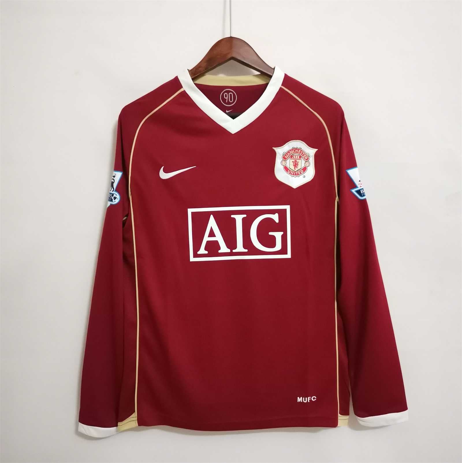 Man. United Home Premier League Long Sleeve Jersey 2006/07