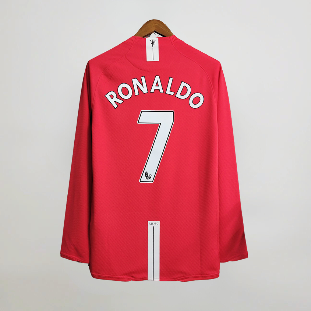 Man. United Home Premier League Long Sleeve Shirt 2007/08