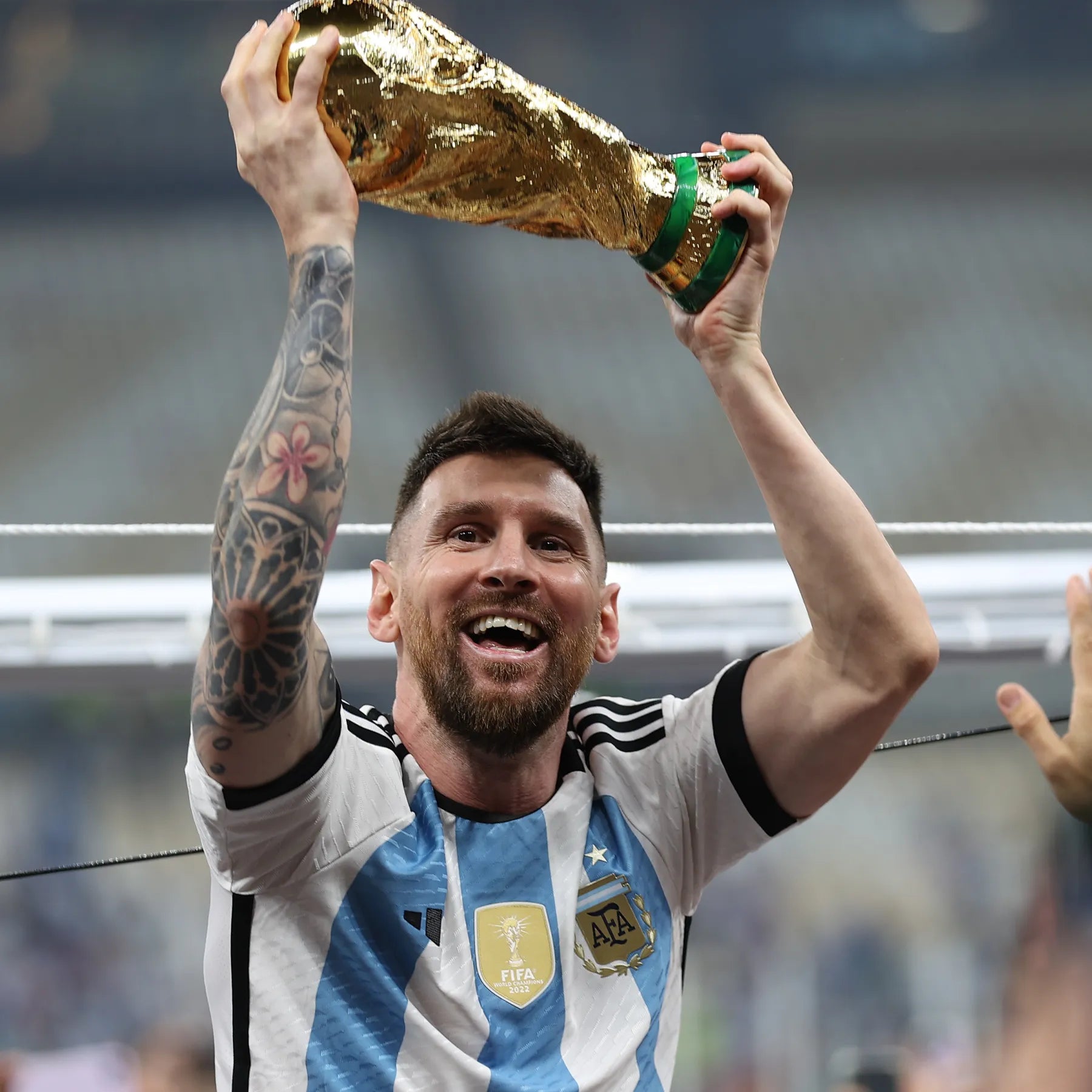 Messi Argentina Home Jersey 2022 World Cup Winners