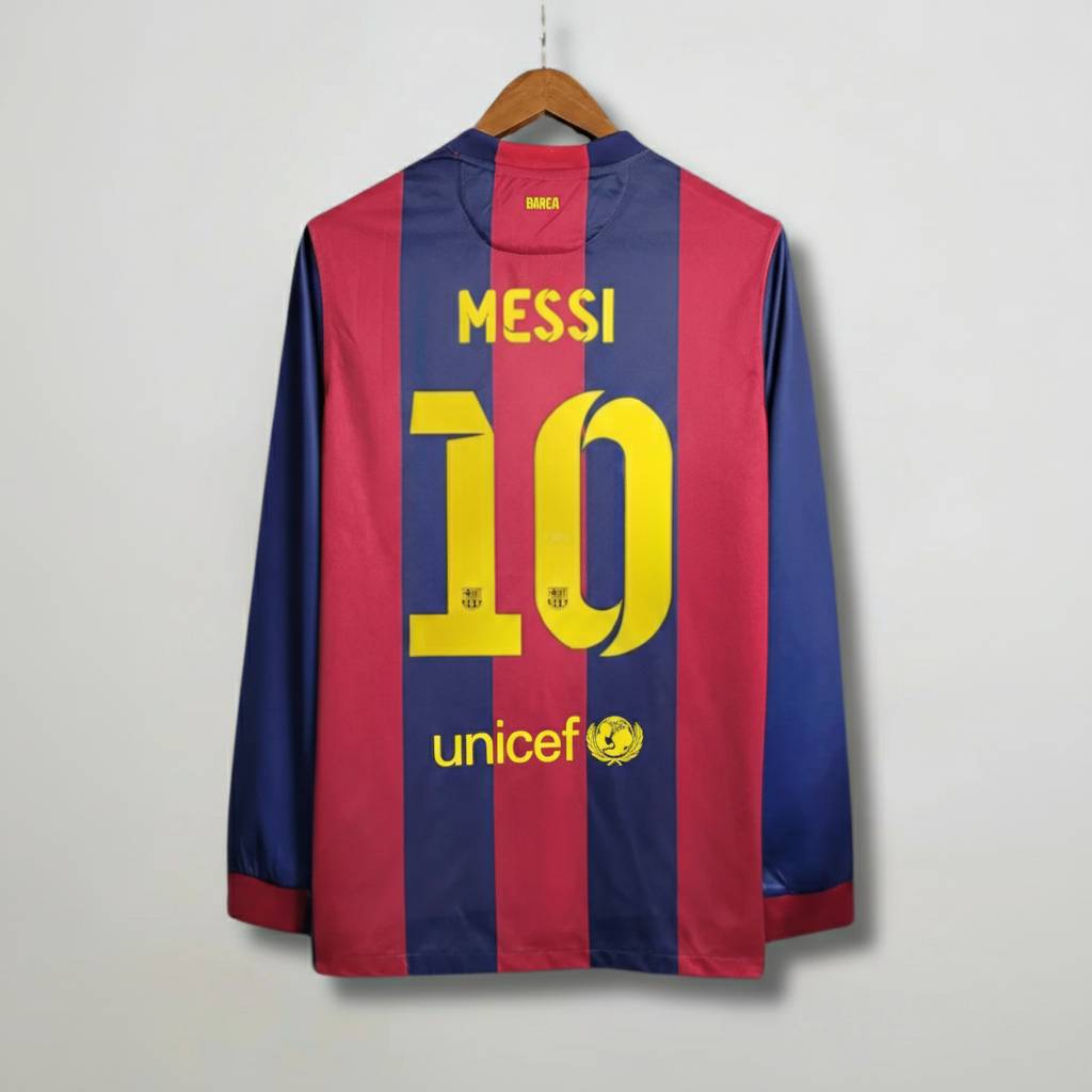 Messi Barcelona Home Long Sleeve Jersey 2014/15