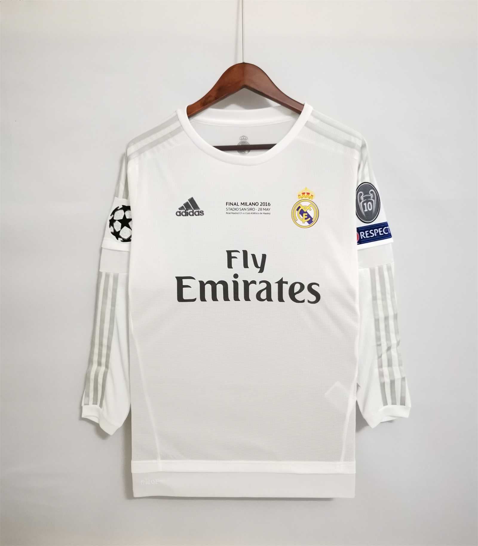 Real Madrid Home Jersey White Long 2015/16