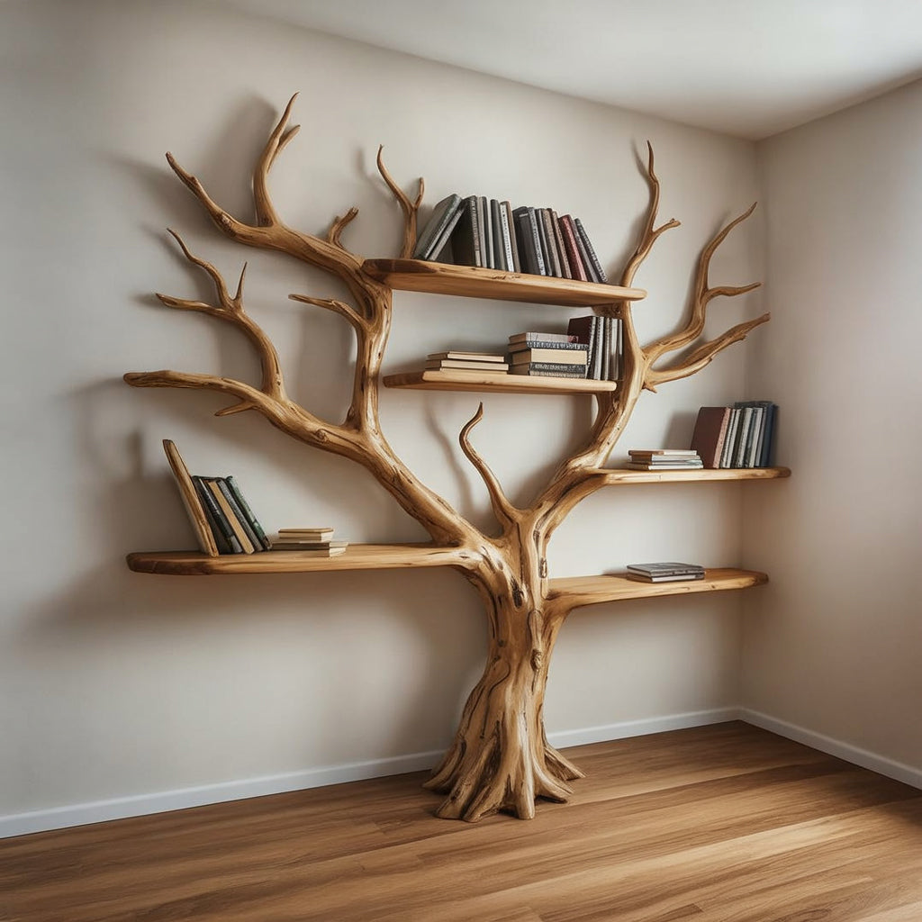 Étagère Murale Flottante Branche d’Arbre Sur Mesure Bois
