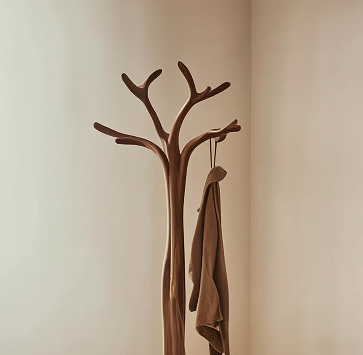 Porte-Manteau Mural Branche en Bois – Art Vintage Naturel