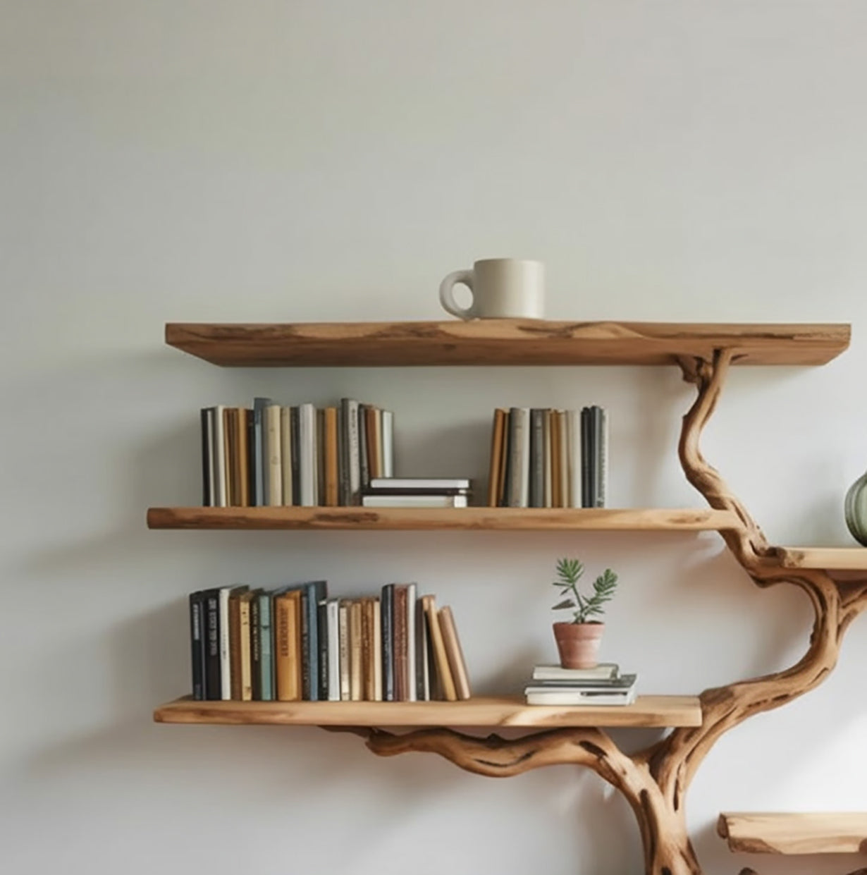 Étagère Murale Branche d’Arbre en Bois Massif Design
